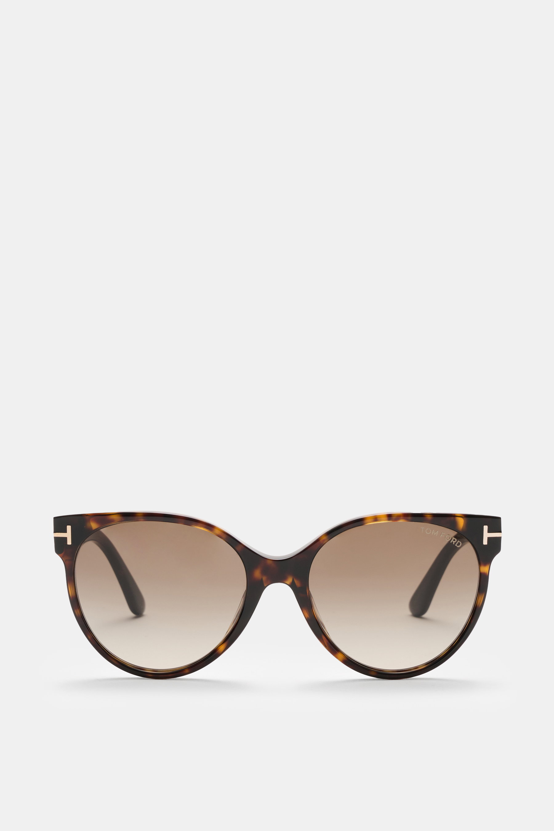 Tom Ford Sonnenbrille 'Tallulah' dunkelbraun meliert, Papillon-Stil, Acetat-Rahmen, Verlaufsgläser, Frontperspektive, UV-Schutz Kategorie 3.
