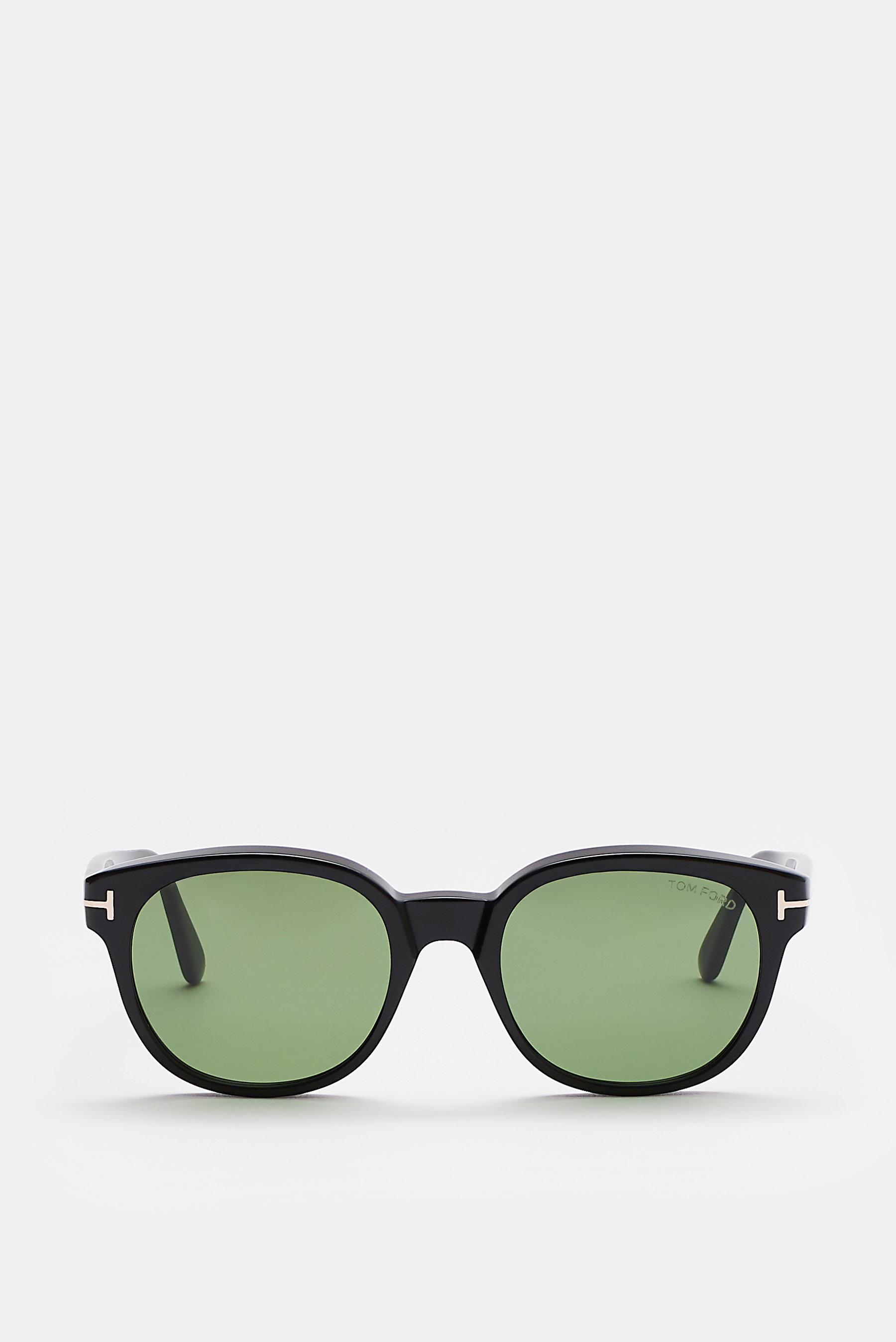 Tom Ford Sonnenbrille 'Mert' schwarz, frontale Aufnahme, leicht gerundete Silhouette, melierte Optik, Acetat-Rahmen, gleichmäßig getönte Kunststoffgläser, 100% UV-Schutz, Filterkategorie 3, inkl. Samt-Hartschalenetui.