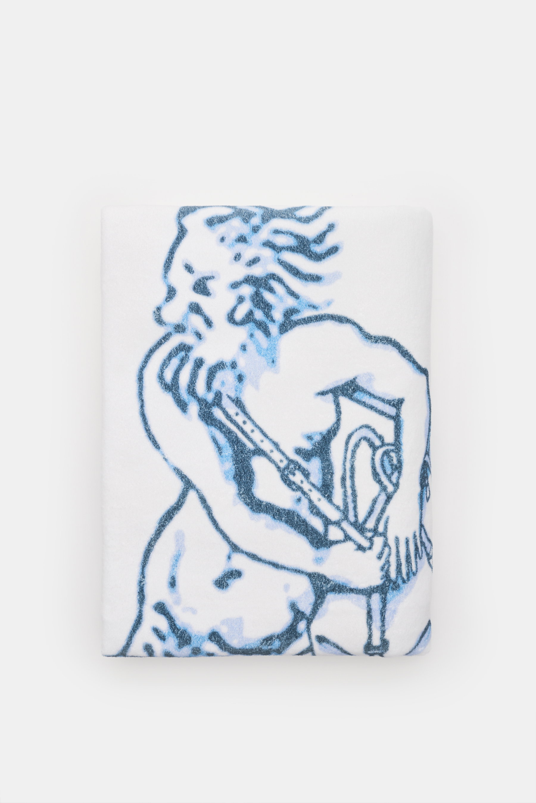 04651/ A trip in a bag Badetuch offwhite/graublau