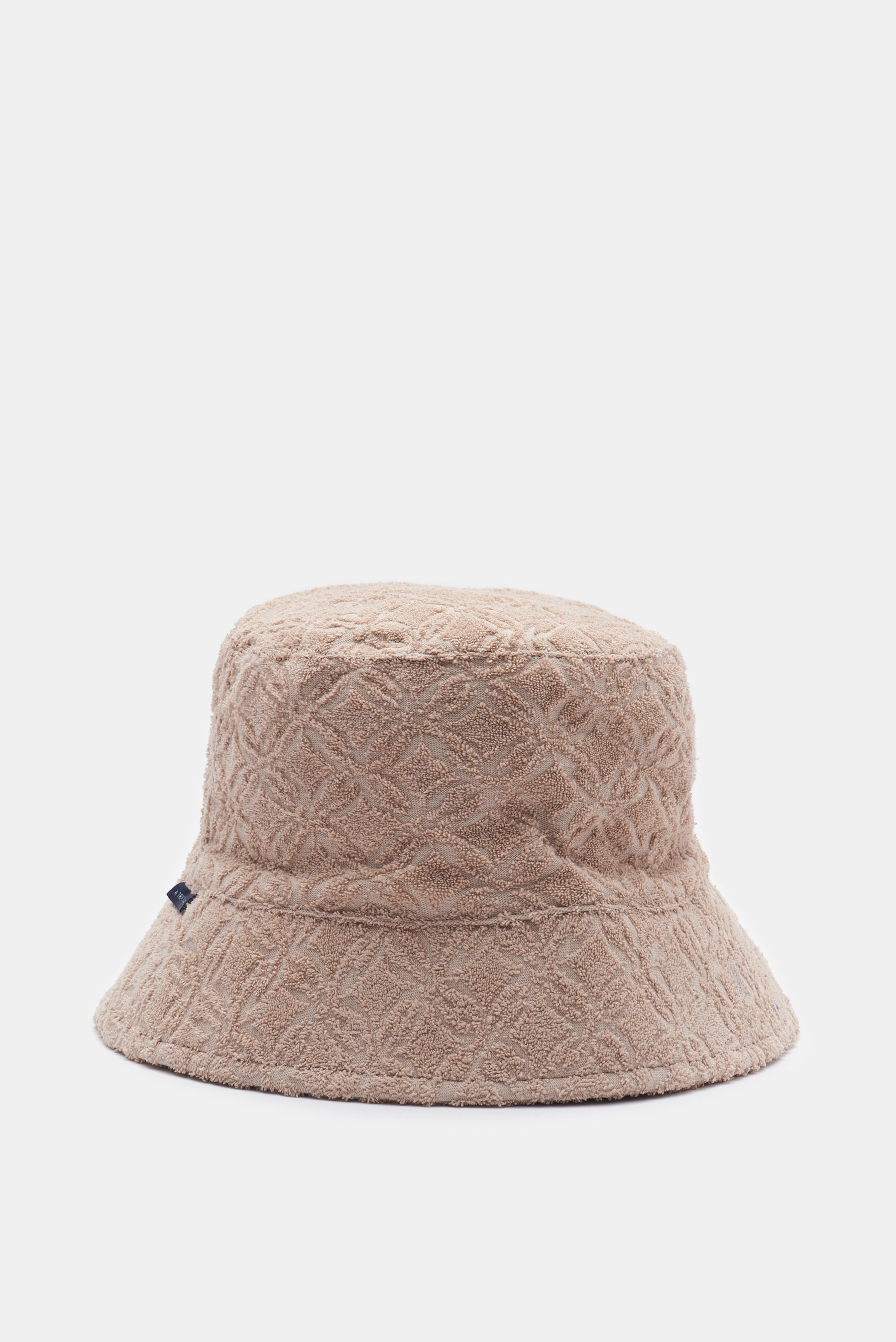 04651/ A trip in a bag Frottee-Bucket Hat 'Tile' beige