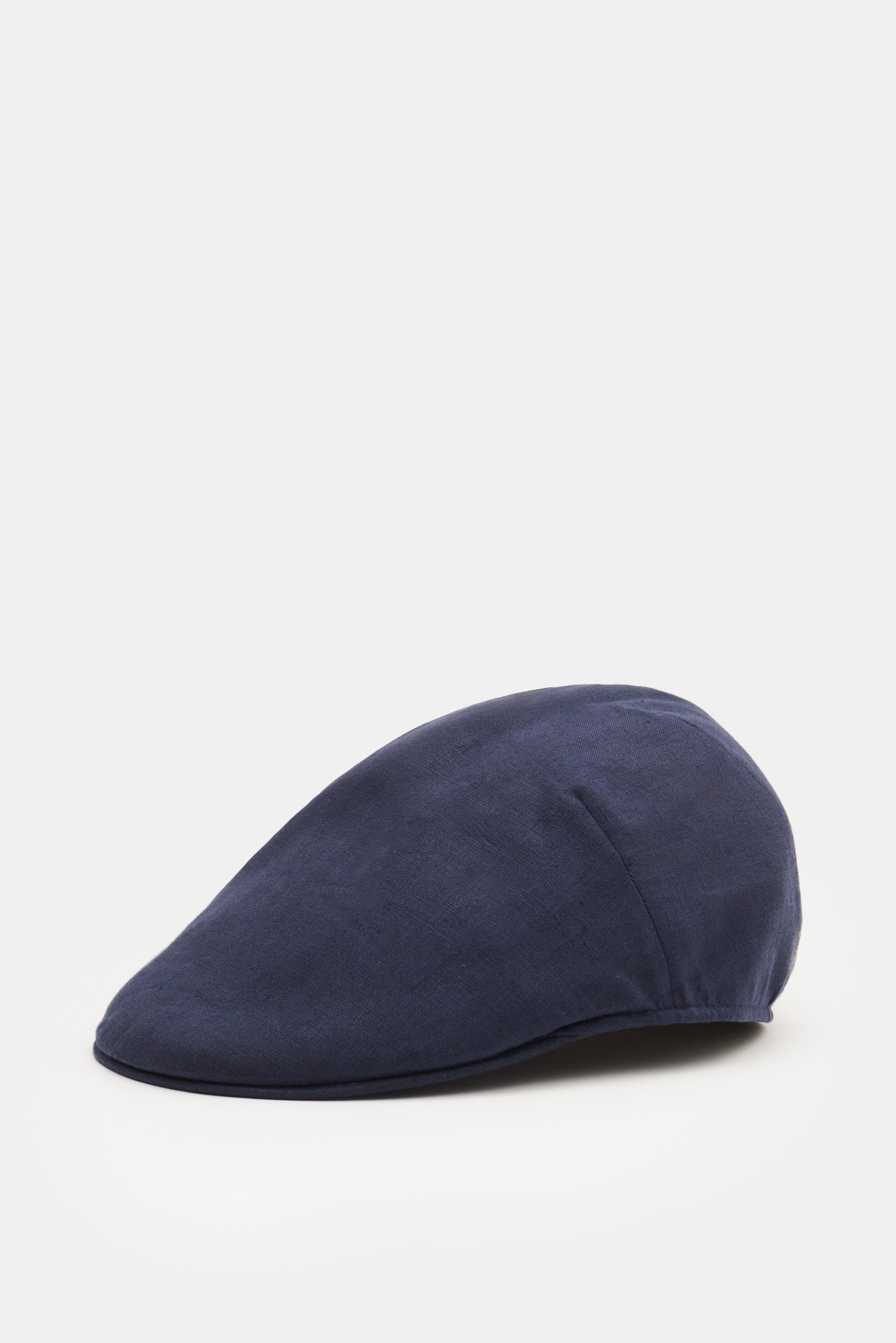 Borsalino Leinen-Schiebermütze navy
