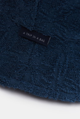 04651/ A trip in a bag Frottee-Bucket Hat 'Tile' navy