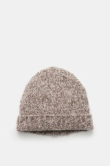 04651/ A trip in a bag Wollmütze 'Handknit Hat' graubraun/beige