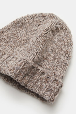04651/ A trip in a bag Wollmütze 'Handknit Hat' graubraun/beige