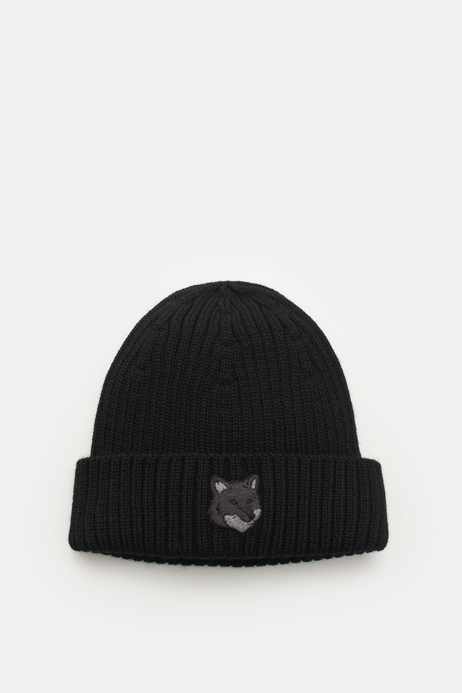 Maison Kitsuné Wollmütze 'Bold Fox' schwarz