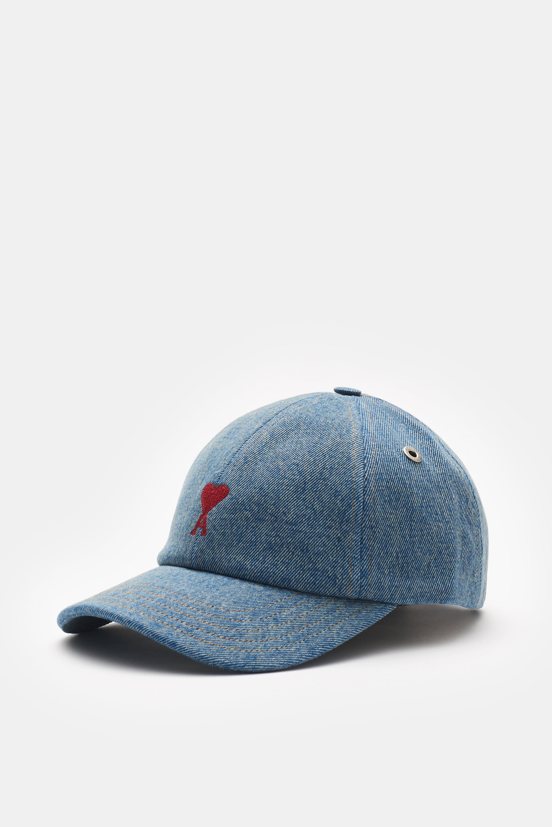 Ami Paris Denim Baseball-Cap 'Ami de Cœur' hellblau