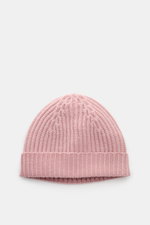 Top-down view of the 04651/ A trip in a bag Wollmütze 'Foggy Hat' altrosa, a stylish vintage-look wool beanie with soft feel, garment dyed and ribbed pattern, narrow cuff.

Description: <p>Stilvolles Winter-Essential: Die 'Foggy Hat' Wollmütze von 04651/ 