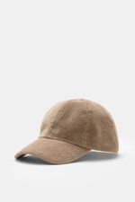 04651/ A trip in a bag Frottee Baseball-Cap 'Terry' taupe, weich, Six-Panel-Stil, verstellbar, seitlich fotografiert, Baumwollfrottee.