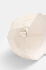 04651/ A trip in a bag Cord Baseball-Cap creme von innen schräg hinten mit verstellbarem Verschluss, Cord aus elastischer Baumwolle, Six-Panel, materialtypischer Griff