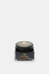 Crockett & Jones Schuhcreme schwarz 75 ml, quadratisches Glas mit schwarzem Deckel von oben fotografiert, pflegt Glattleder, nährt und schützt.
