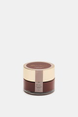 Santoni Schuhcreme braun 50 ml, von schräg oben fotografiert, goldener Deckel, braunes Glas, pflegt Glattleder, Farb- und Glanzauffrischung