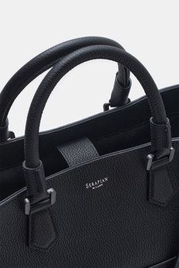 Serapian Leder Tote Bag schwarz
