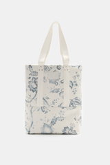 Erdem Denim Tote Bag weiß/graublau gemustert