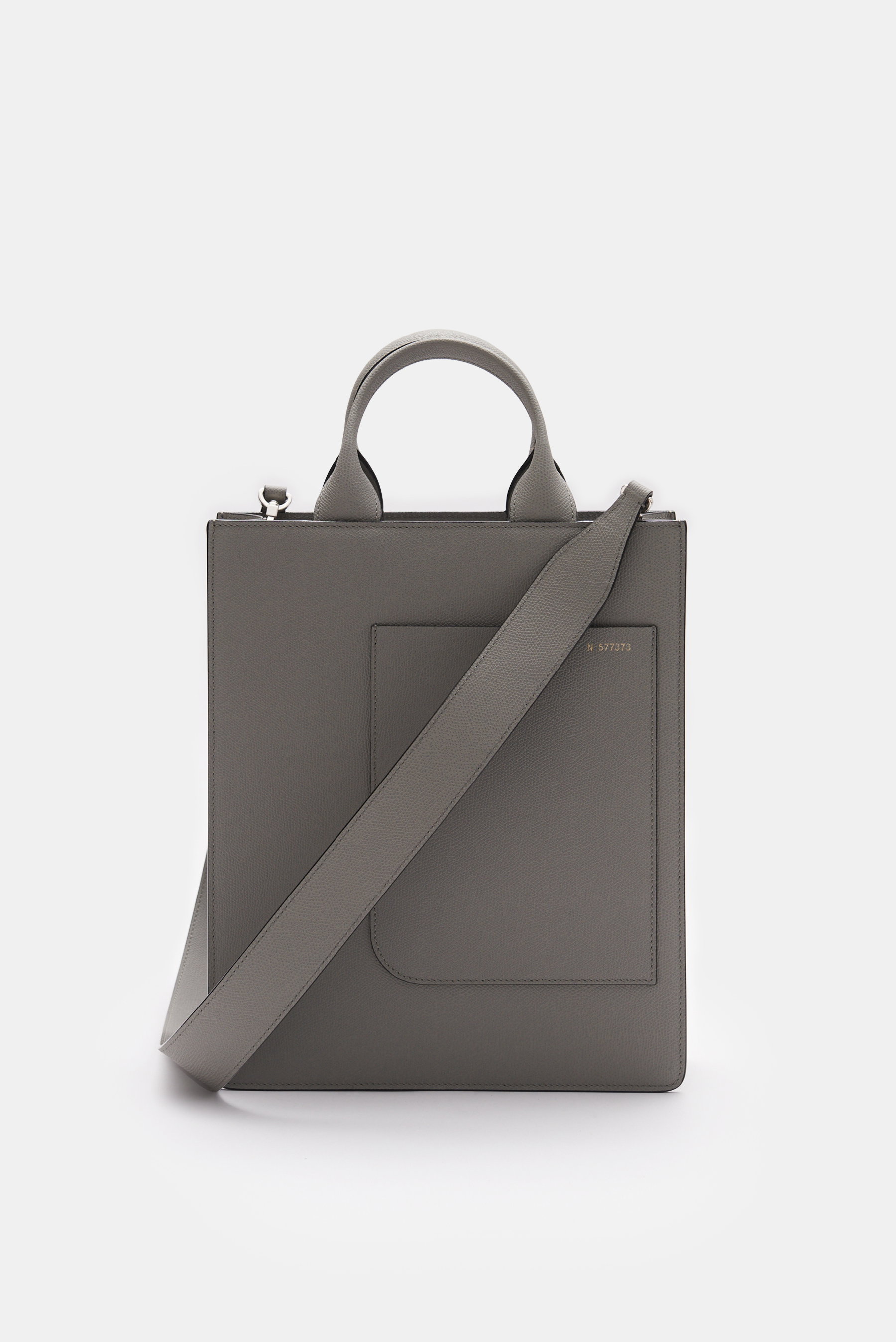 Valextra Tote Bag 'Boxy Top Handle Mini Bag' grau
