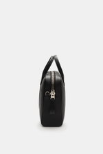 Alt tag (125 characters):  
Side view of Tom Ford Briefcase black/silver showing grained calfskin, silver XXL hardware, and smooth leather handles.

Description:  
<p>Simple design with distinctive leather and XXL hardware make this elegant briefcase a lu