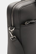 Close-up side view of the Serapian Briefcase grey showing distinctively grained calf leather, silver hardware, and zipper details.

<p>Luxury leather in Italian craftsmanship: This luxurious briefcase from SERAPIAN is made of buttery soft calfskin in an e