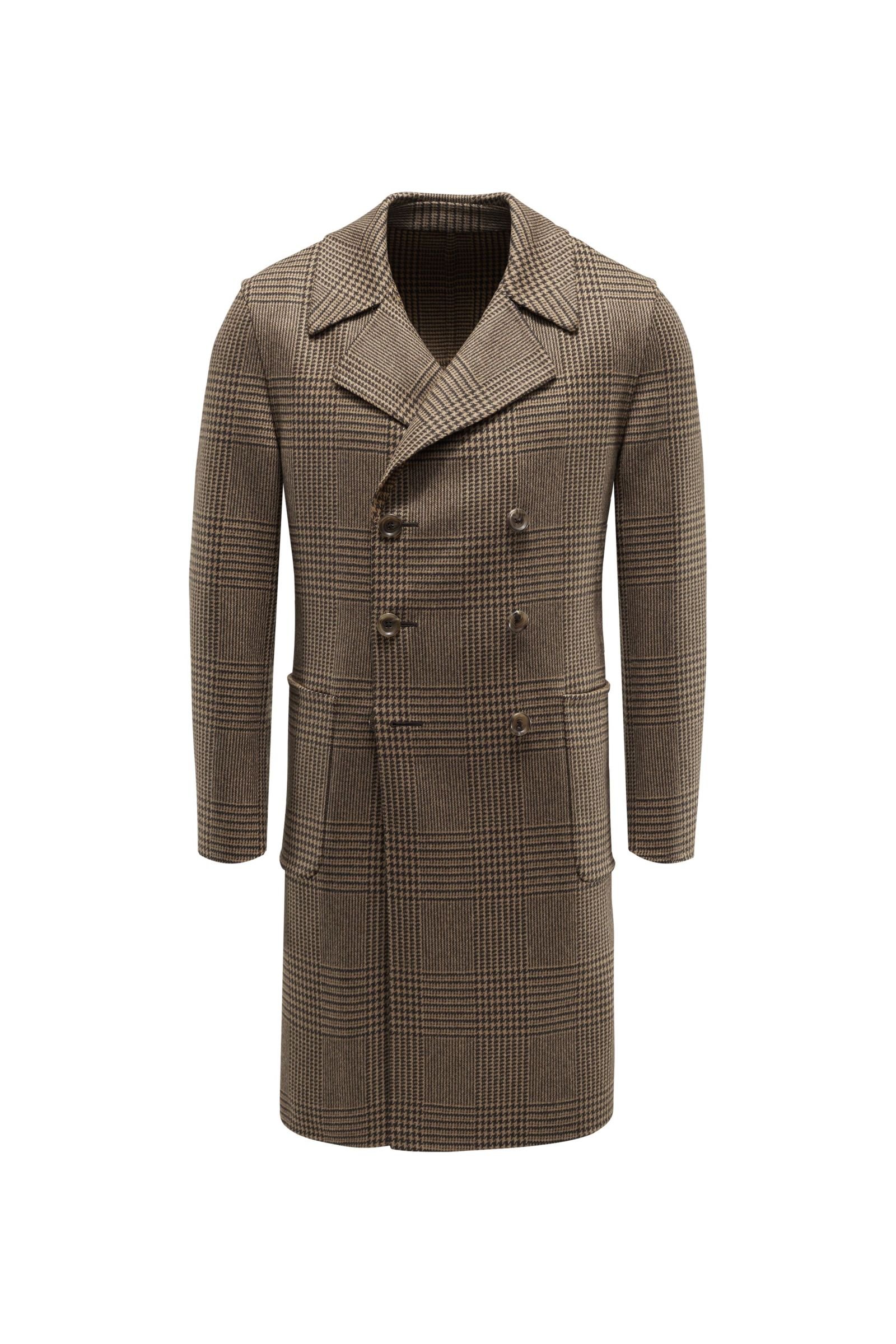 Reversible coat brown checked