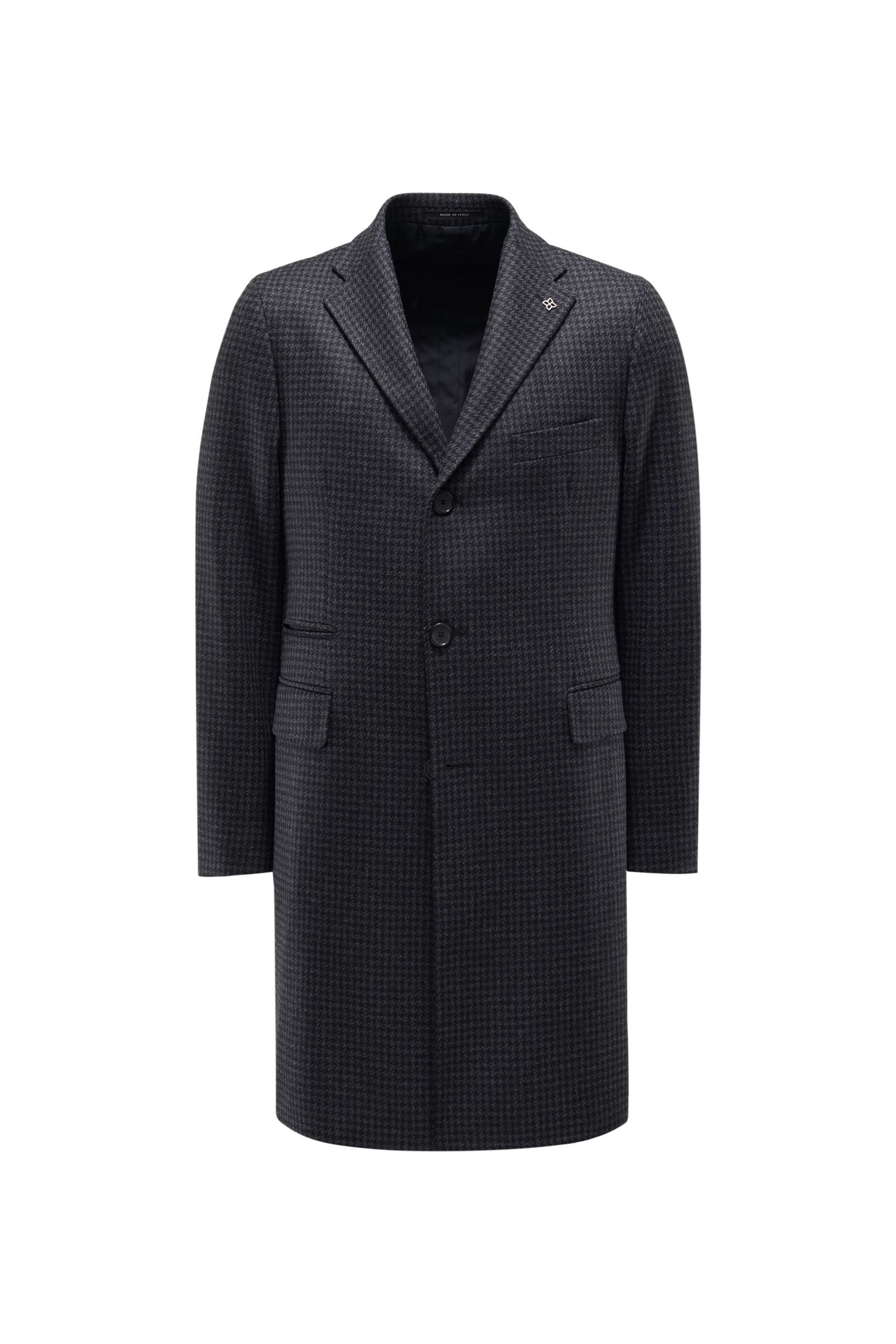 Wool coat dark grey checked