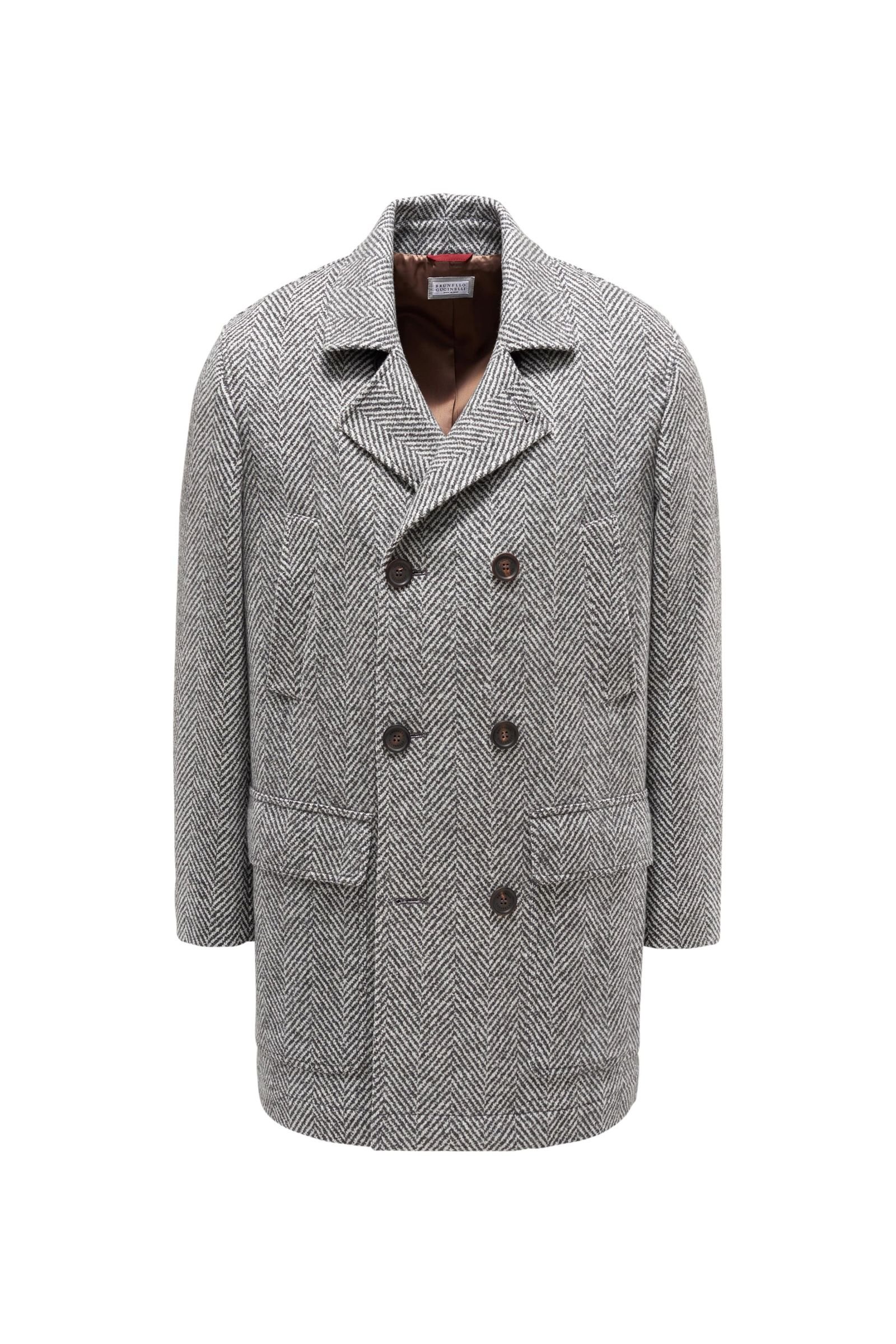 Short coat grey/off-white patterned
