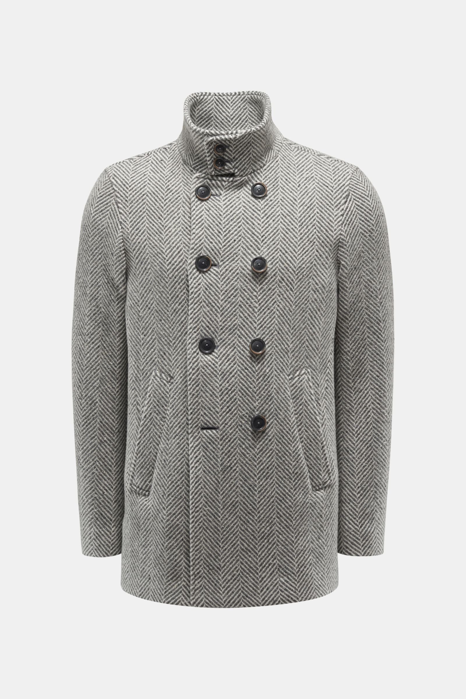 Short coat grey/white patterned