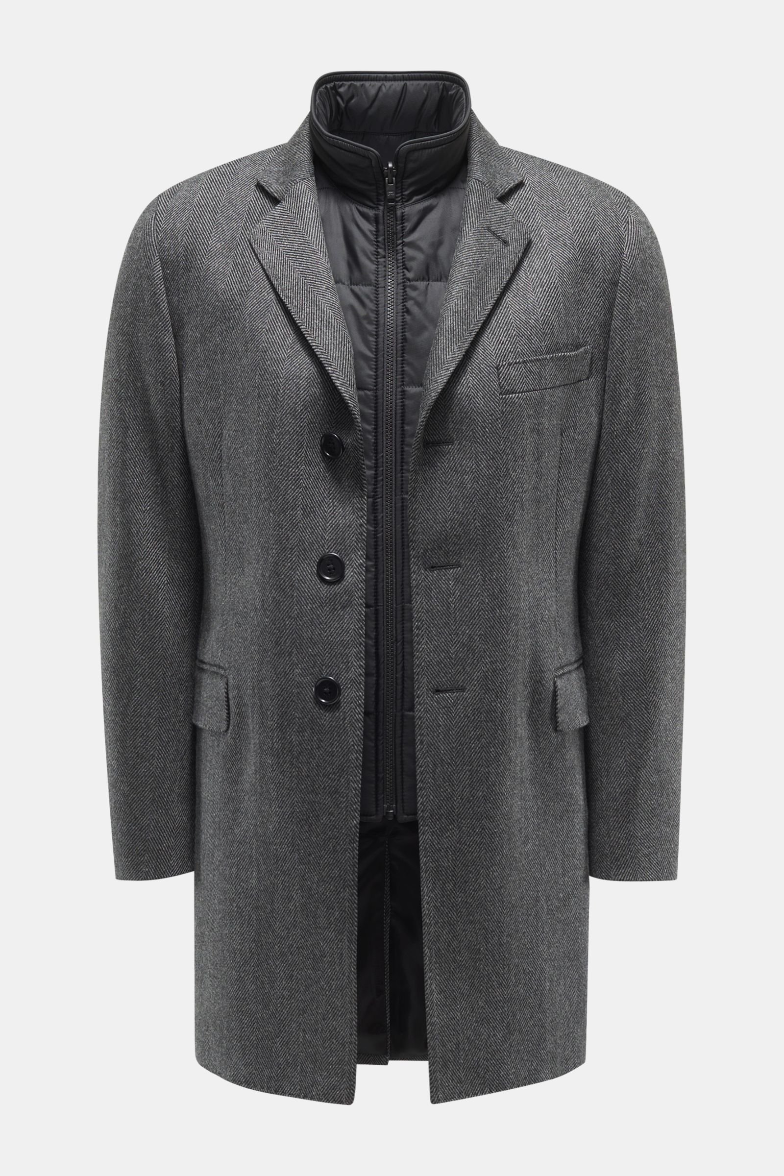 Coat dark grey/black patterned
