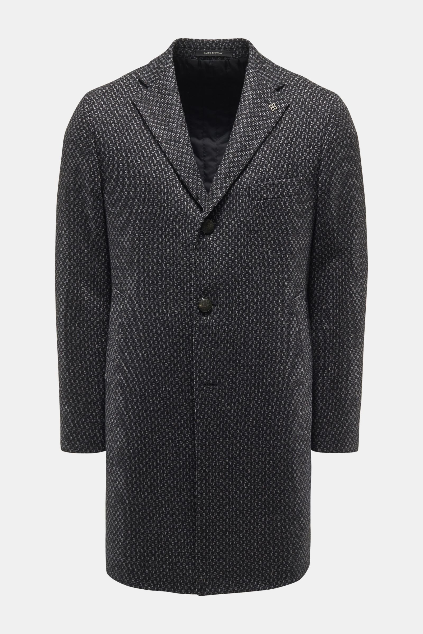 Coat anthracite patterned