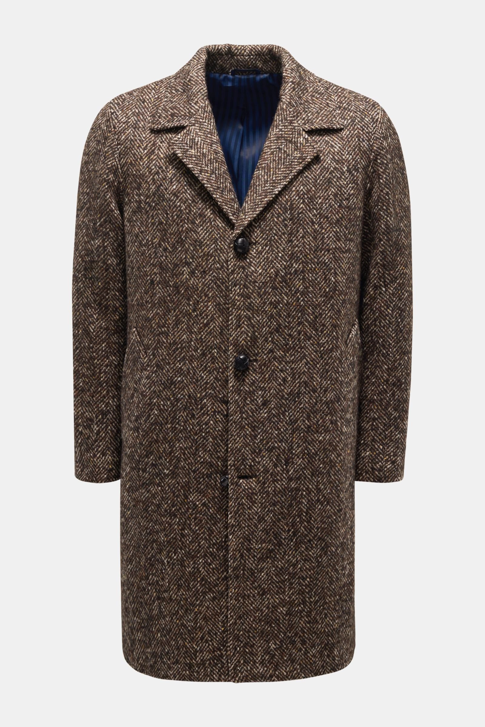 Coat 'Douglas' dark brown/beige patterned