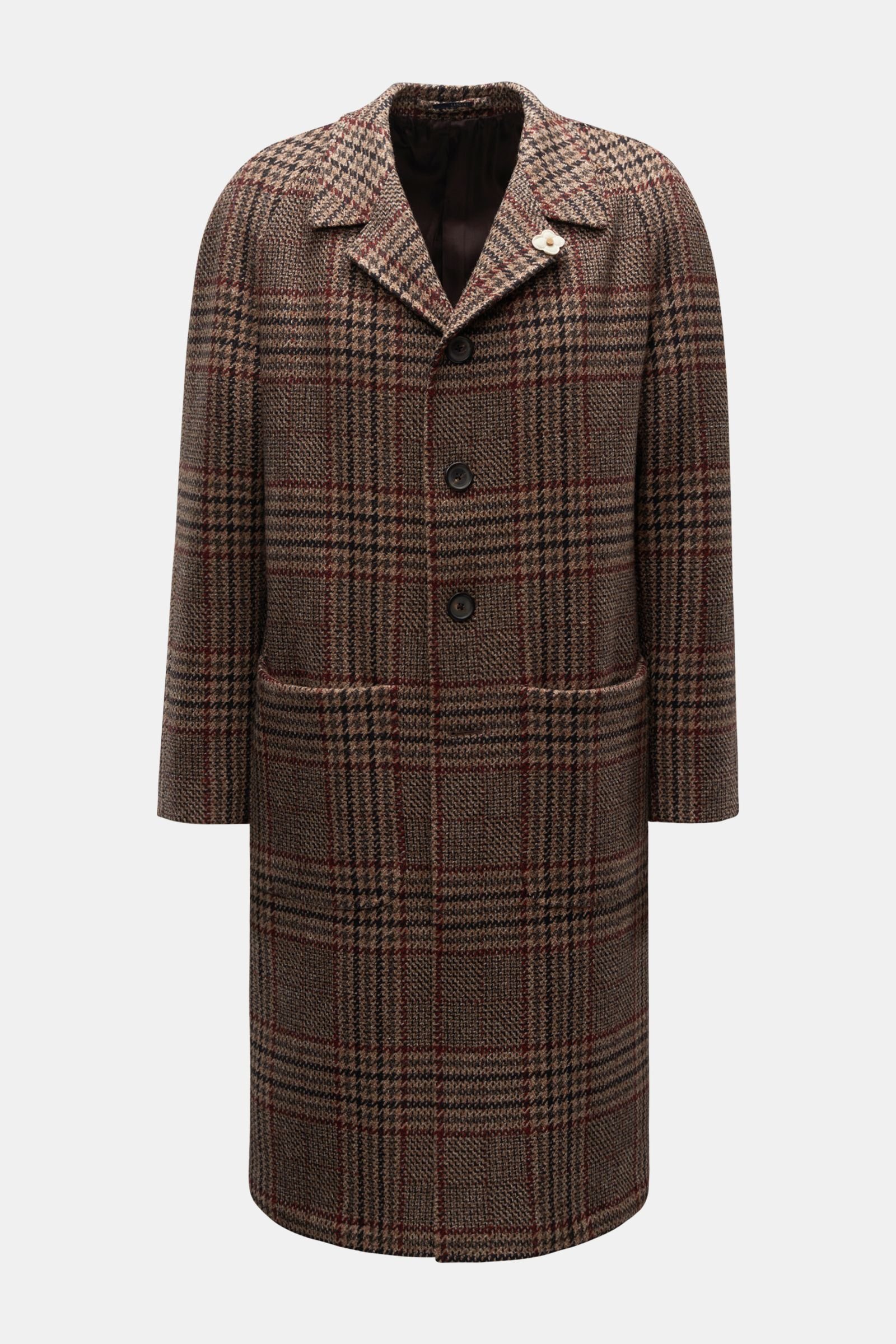 Coat light brown/black/red checked