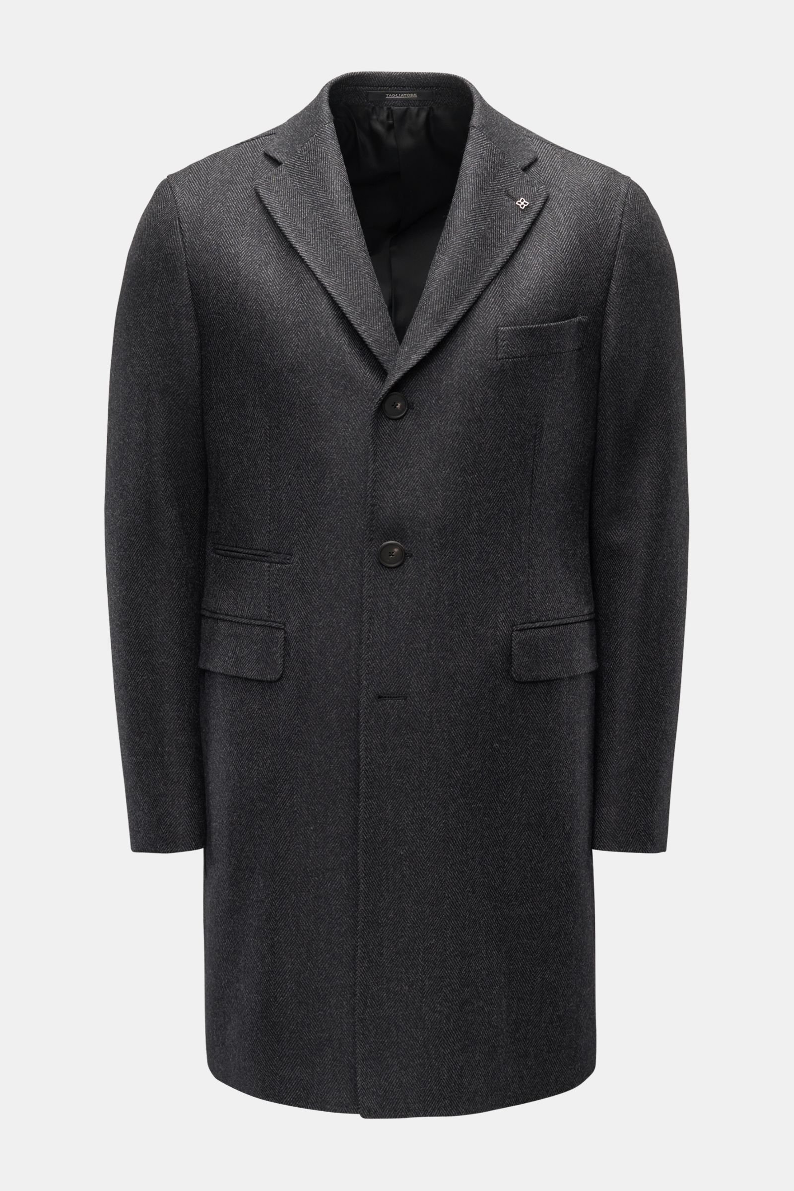 Coat dark grey patterned