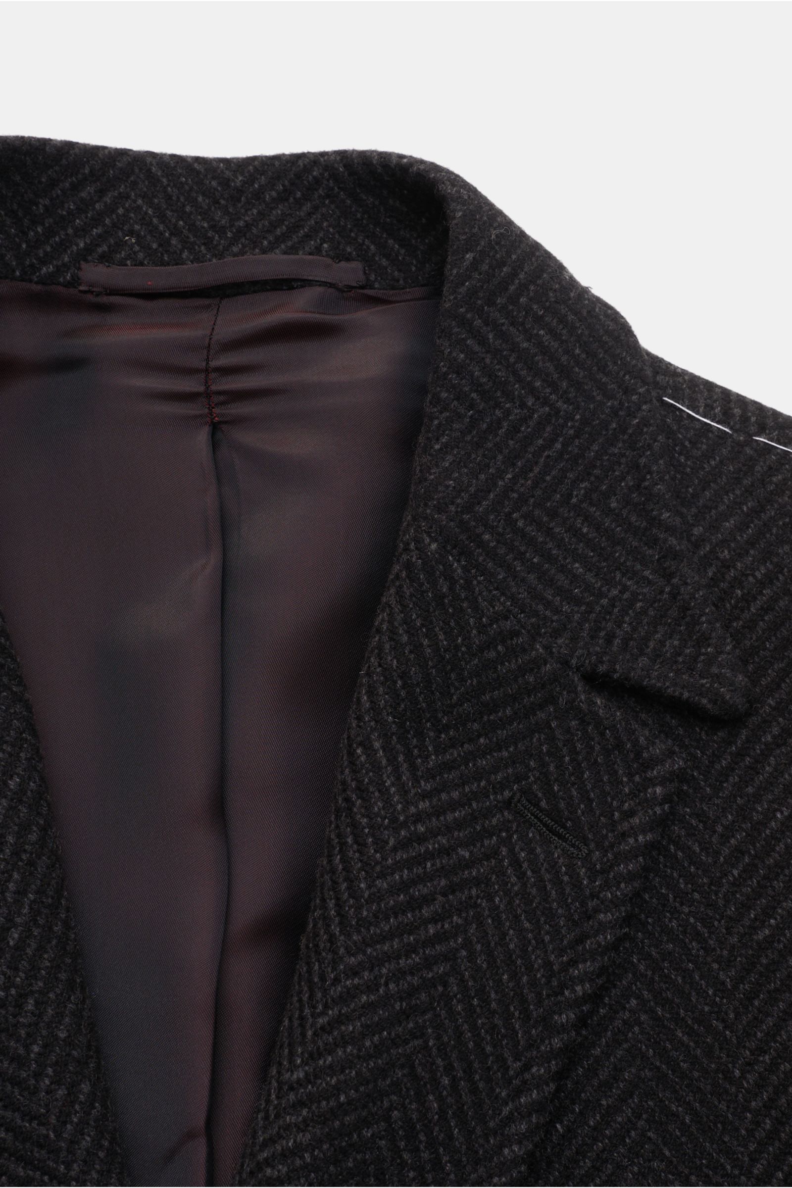 Stile Latino Cashmere coat 'Cuenea' dark grey/black striped