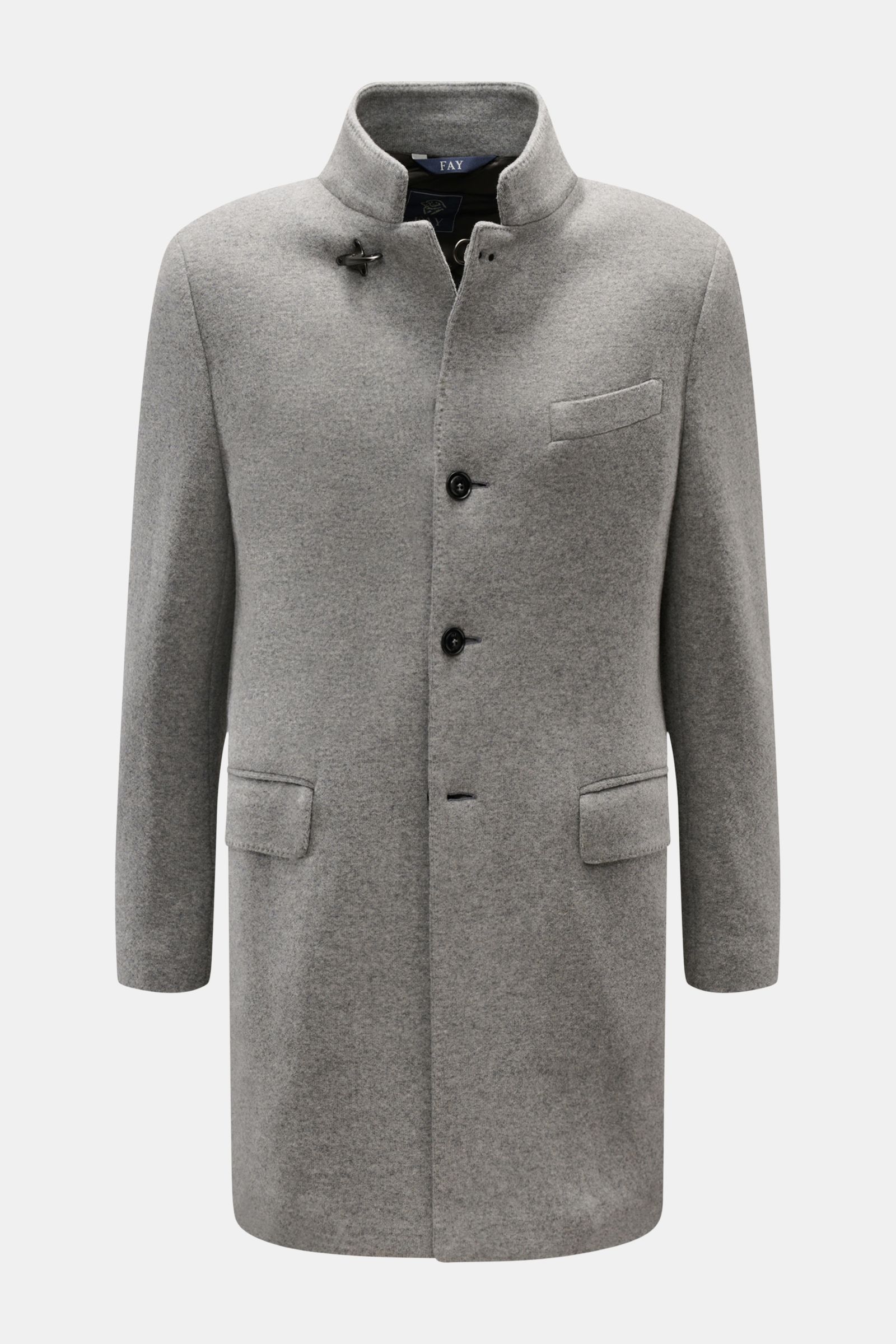 Fay Jersey-Mantel 'Duty Coat' grau meliert