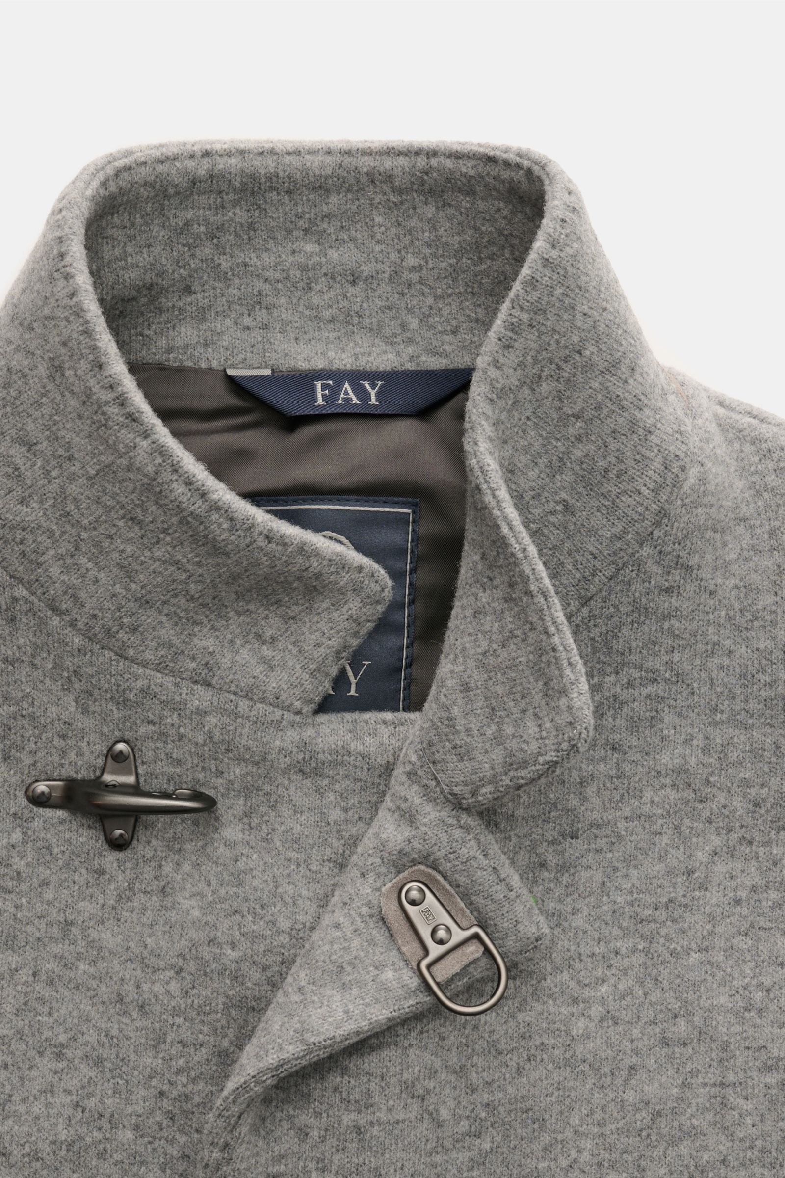 Fay Jersey-Mantel 'Duty Coat' grau meliert