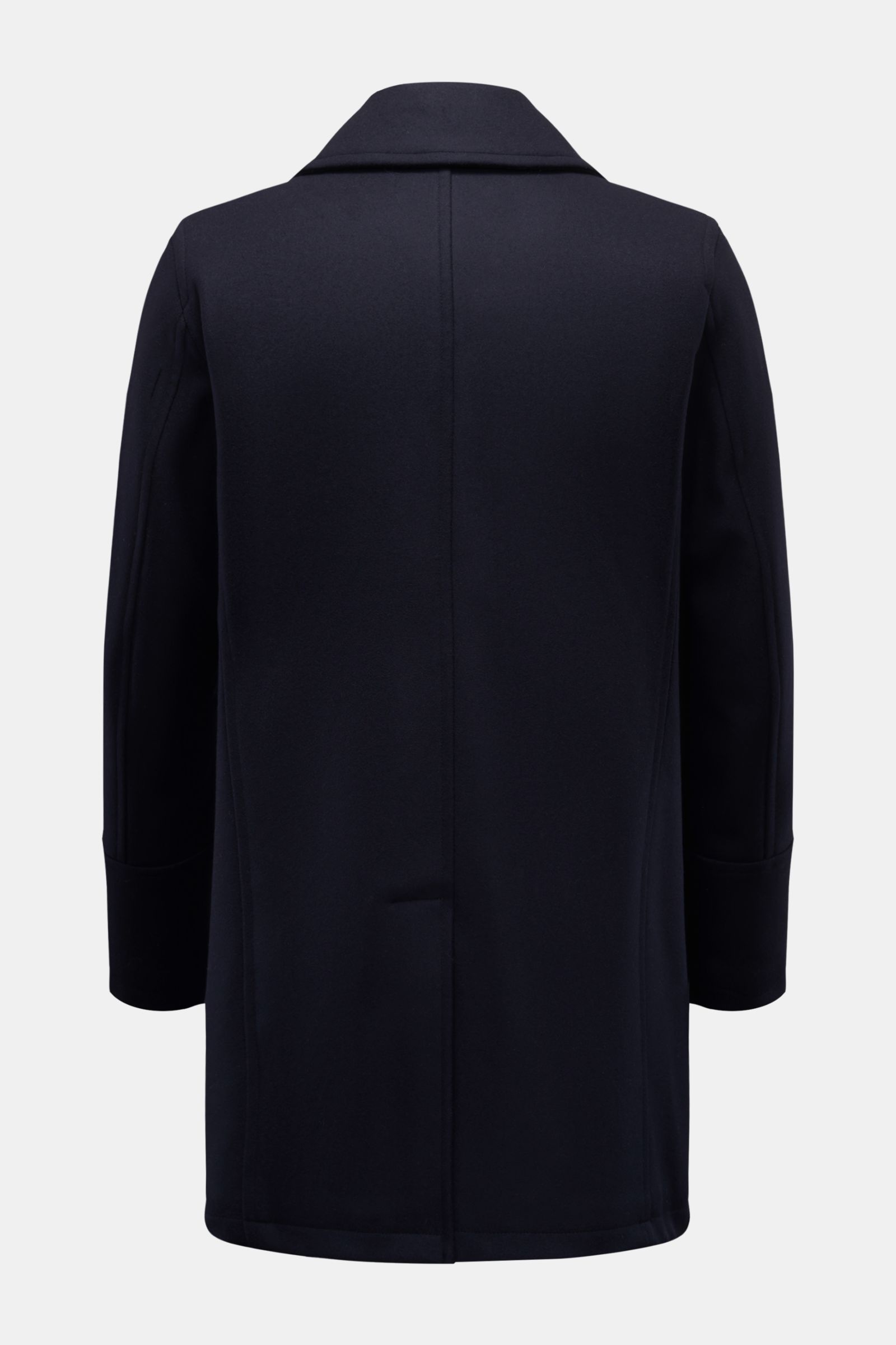 Sealup Caban-Kurzmantel 'Genova Peacoat' dark navy, Rückansicht, weicher Woll-Cashmere-Mix, Slim Fit, leichte Wattierung, Rückenmittelschlitz.