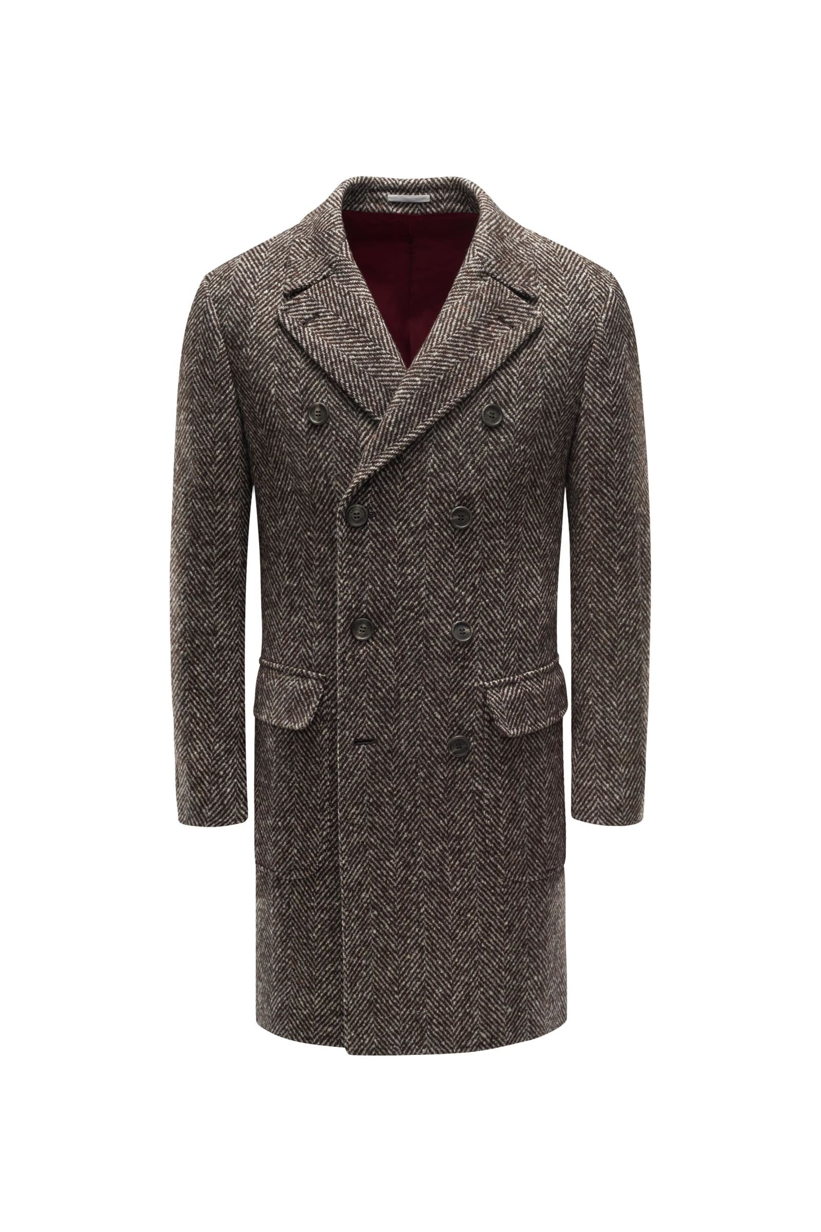 Wool coat brown patterned