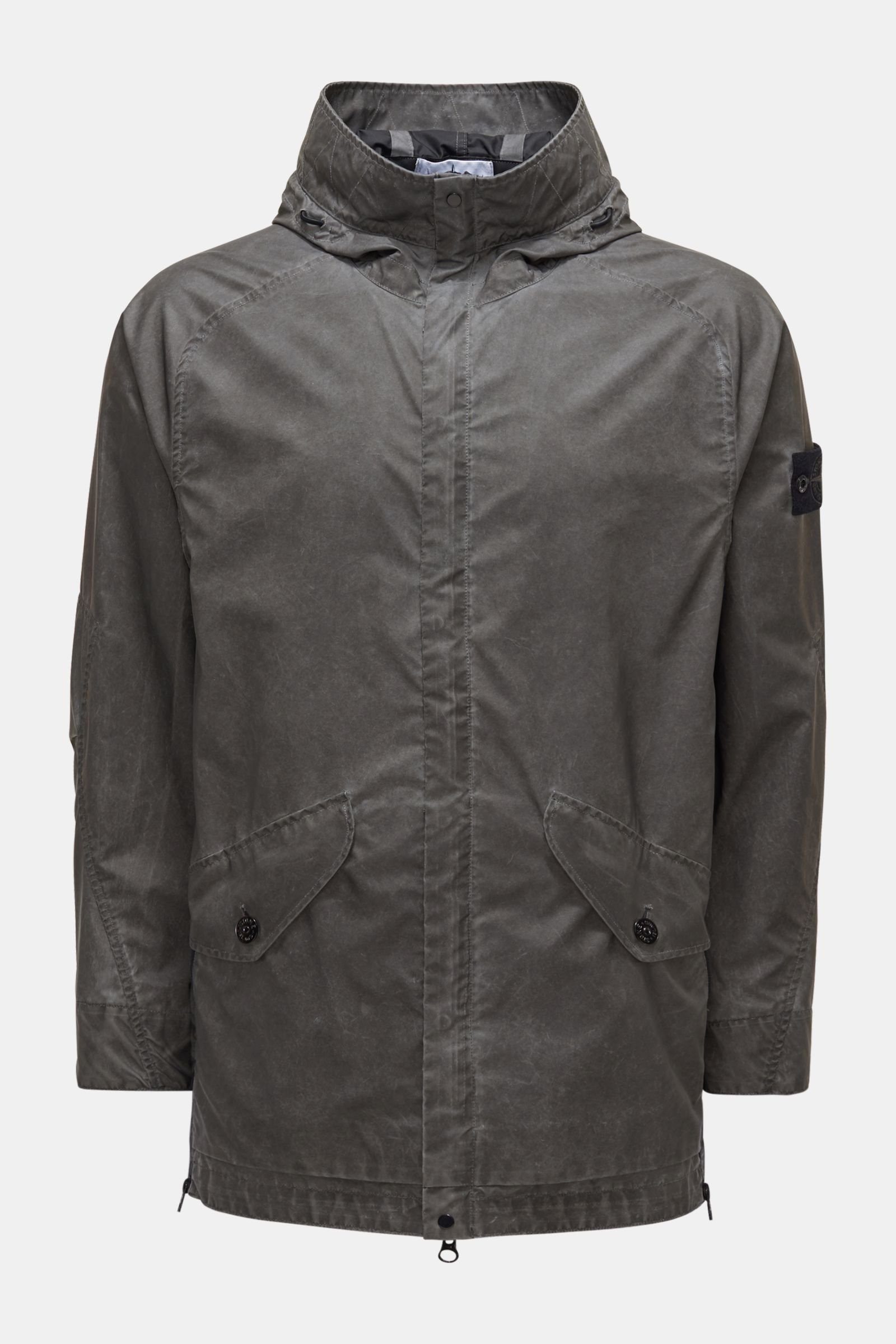 Short coat 'Plated Reflective' dark grey