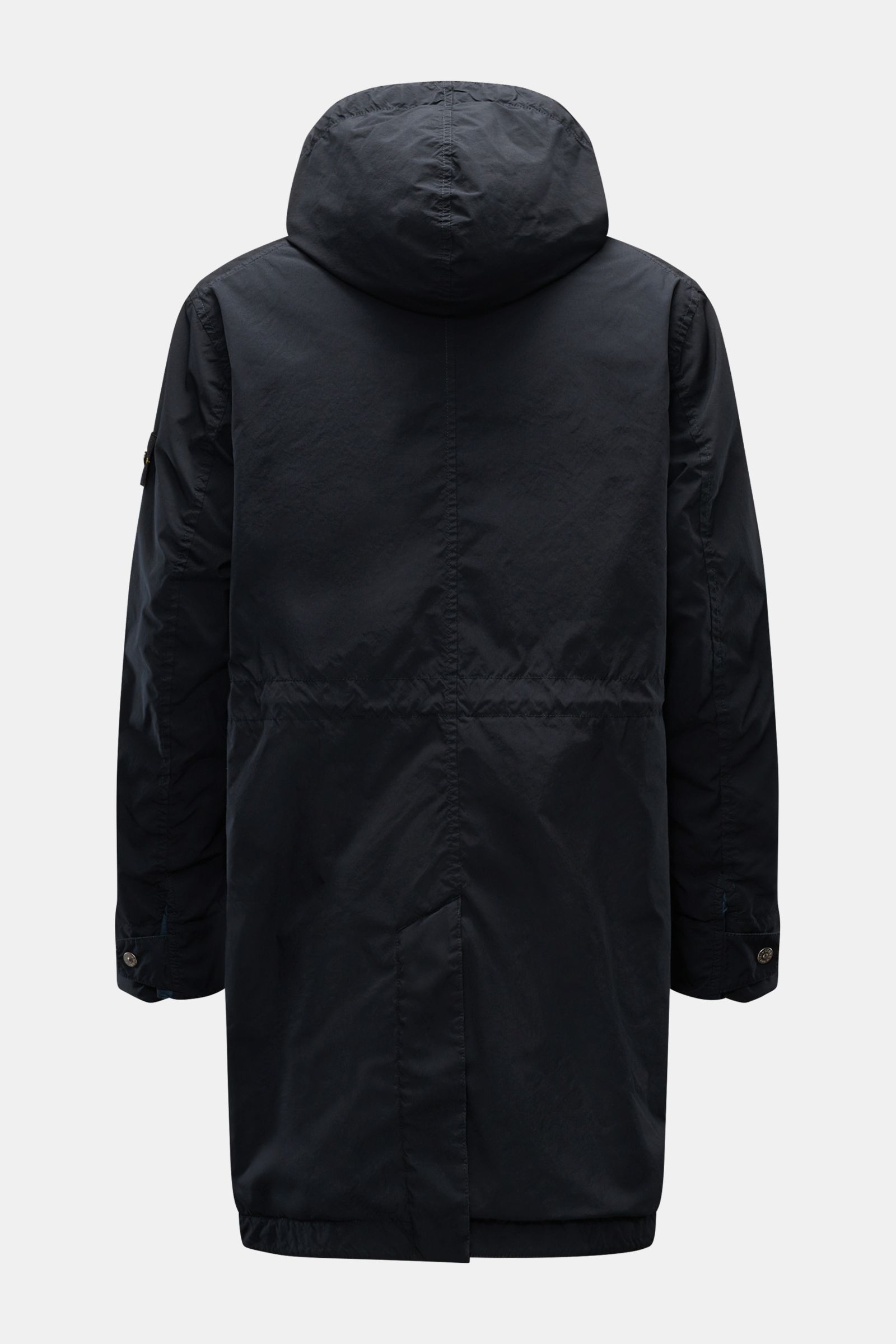 Stone Island Parka 'Light Compact Touch Poly-TC' dark navy, Rückansicht, Kapuze, wind- und wasserabweisend, Slim Fit, Kompass-Badge, elastische Microfaser.