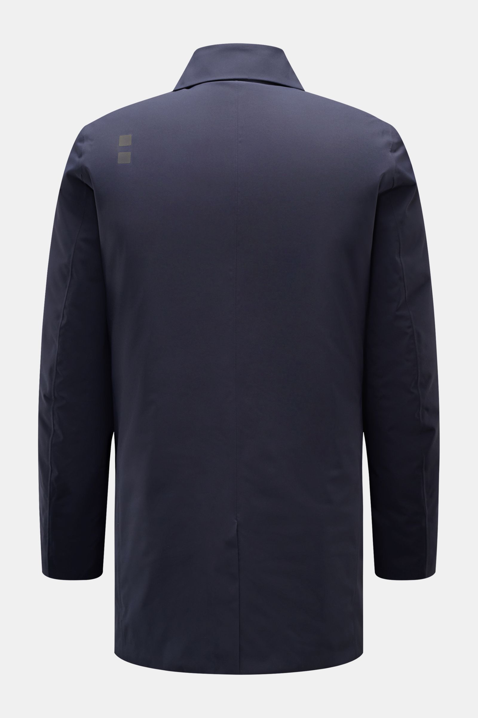 UBR Daunenjacke 'Quantum' navy, Rückansicht, Slim Fit, wasserabweisend, winddicht, Microfaser, Daunenfüllung, variabler Umlegekragen, Rückenmittelschlitz.