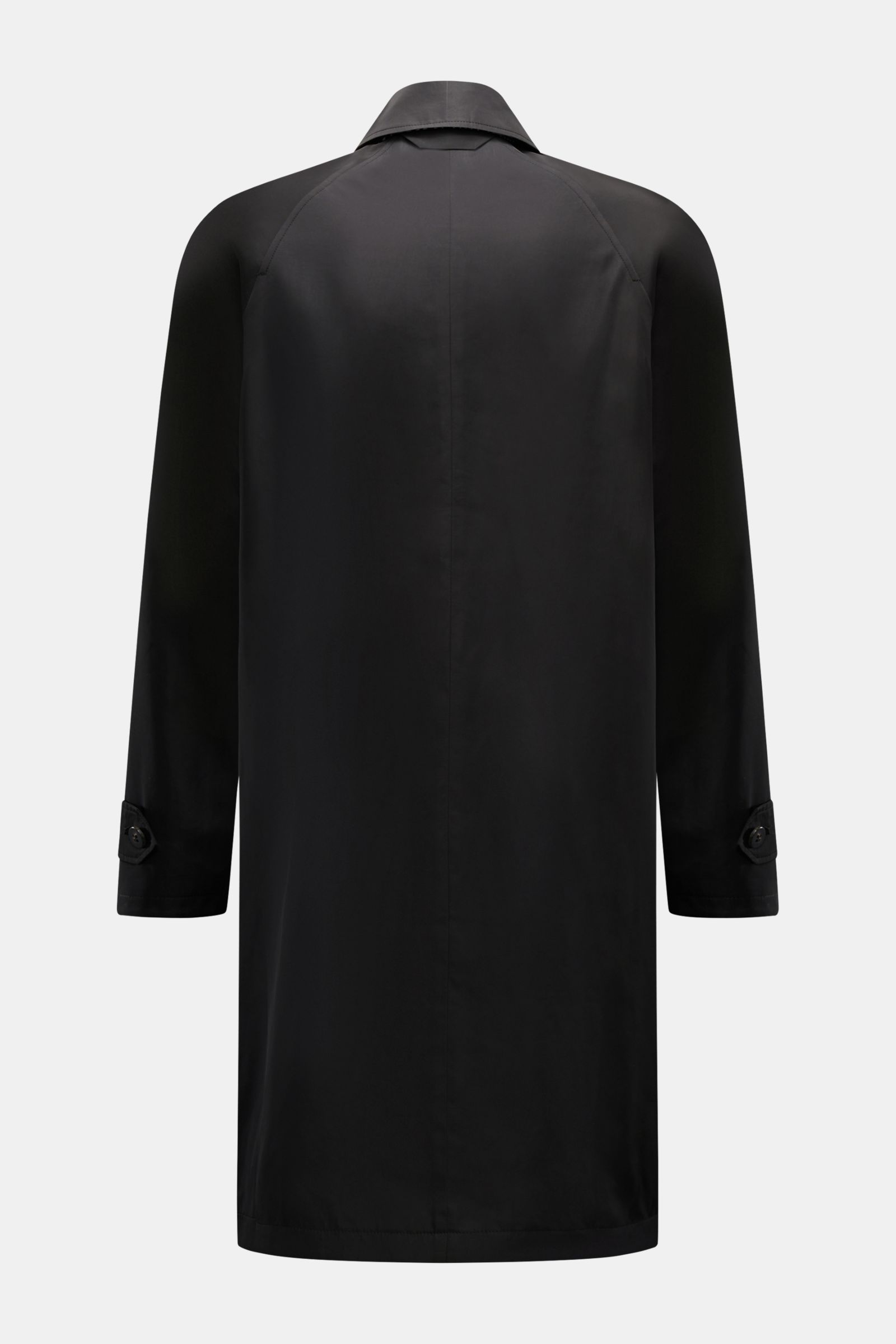 Rückansicht des 04651/ A trip in a bag Wende-Mantel 'Abstract' schwarz/offwhite, Slim Fit, glatter Griff, Raglanärmel, Knopfärmel, wendbar.