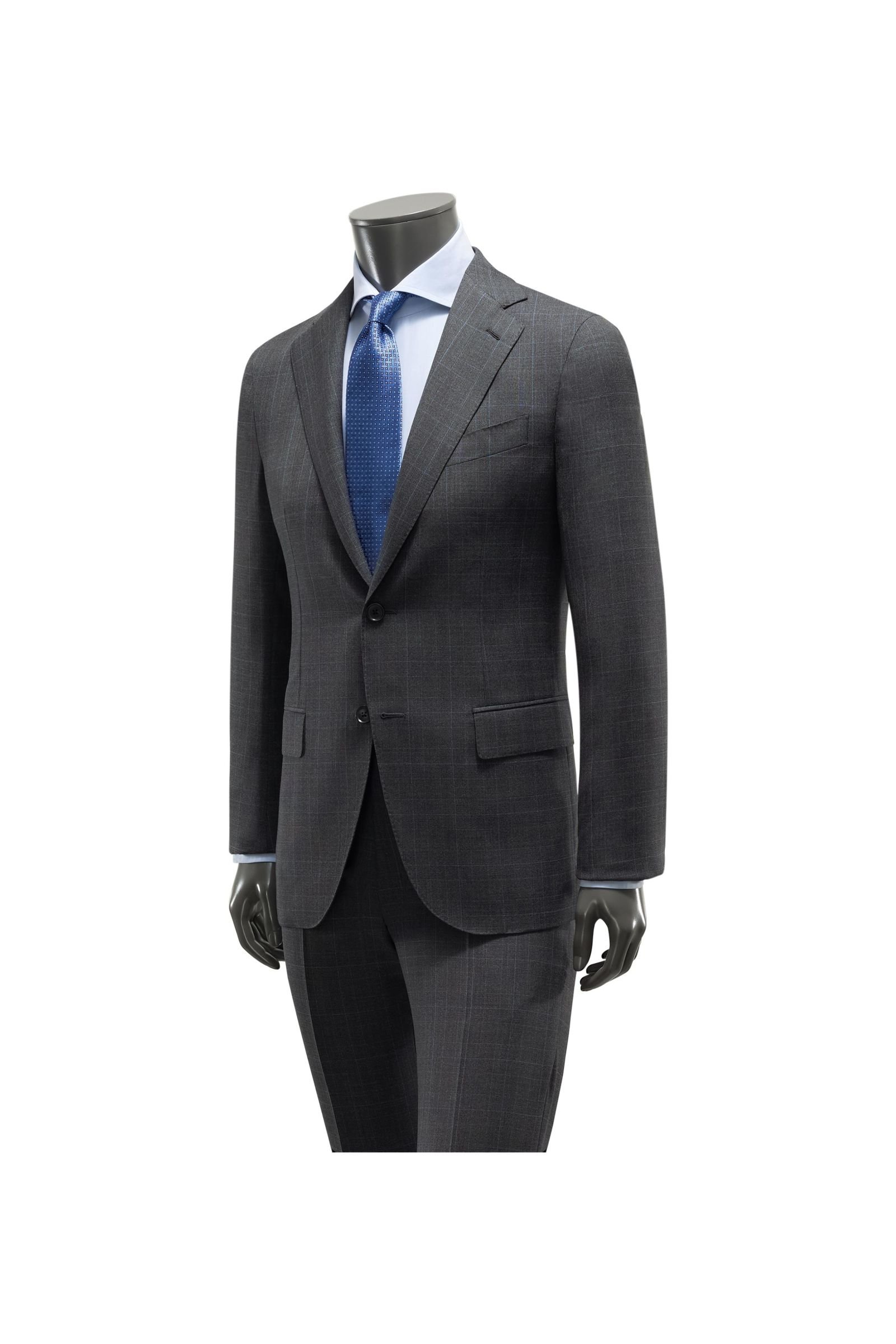 Suit anthracite/blue checked