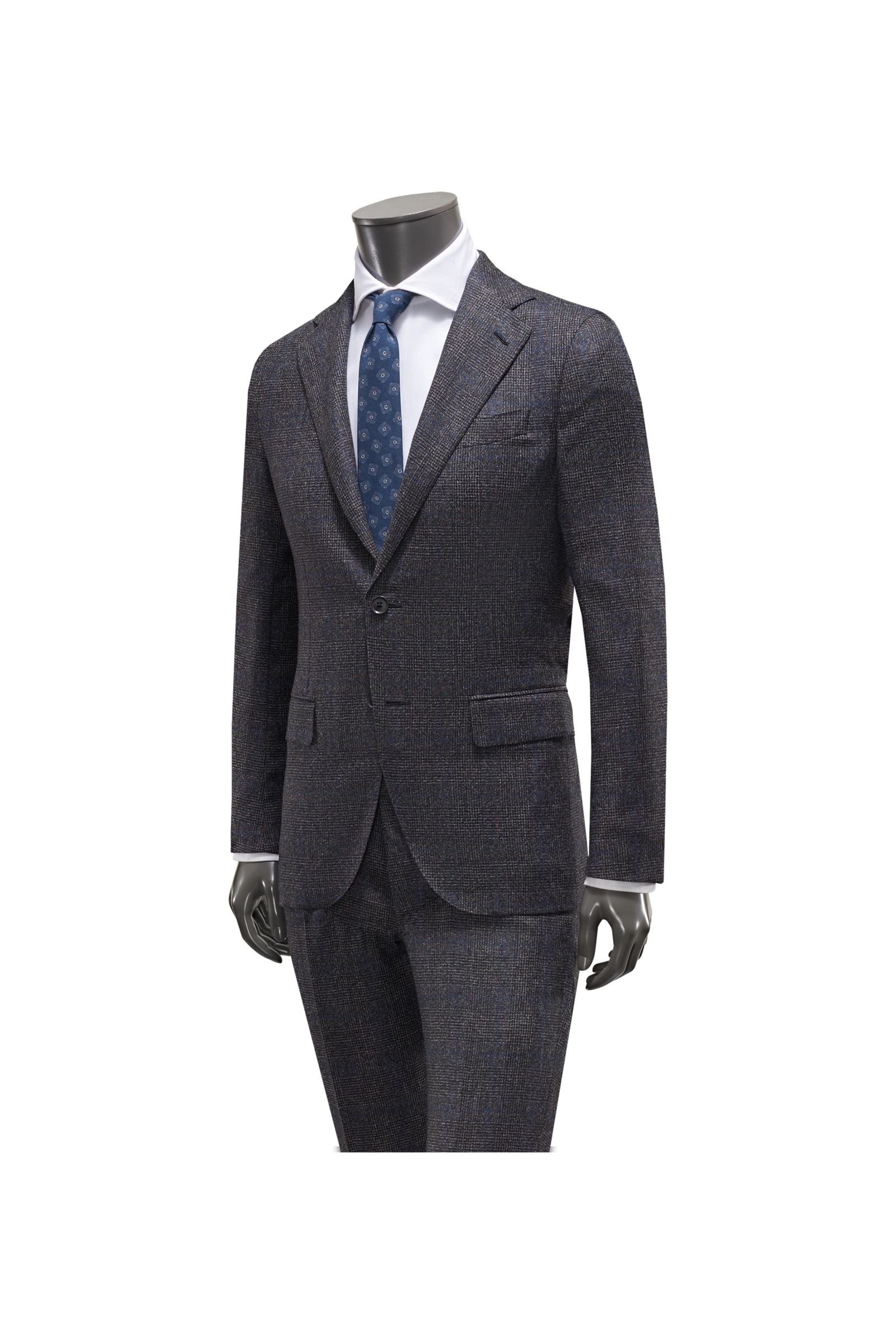Suit anthracite/blue checked
