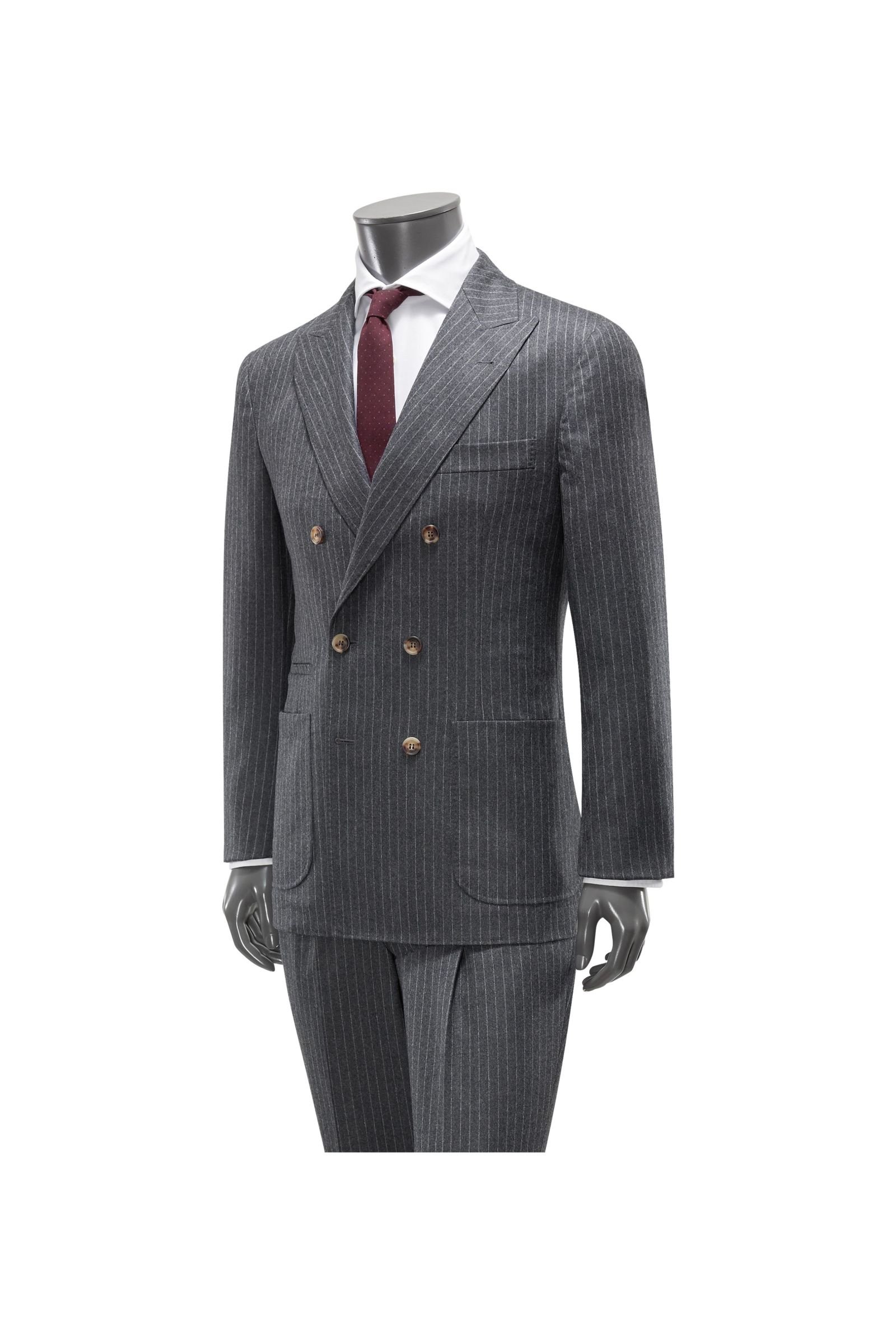 Suit dark grey striped