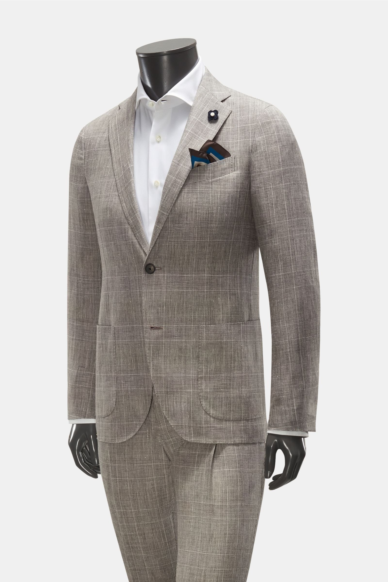 Suit grey-brown checked