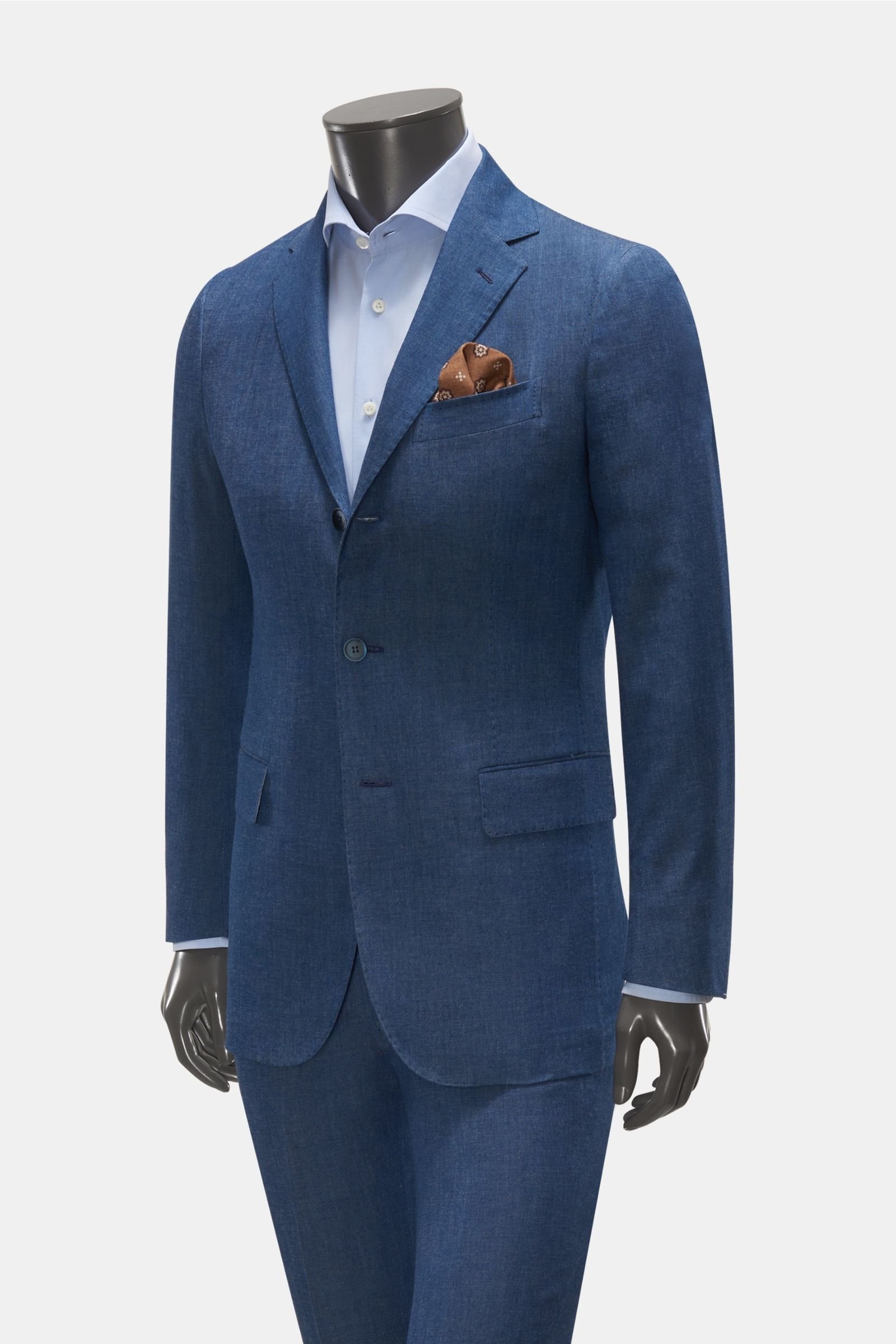 Chambray suit navy