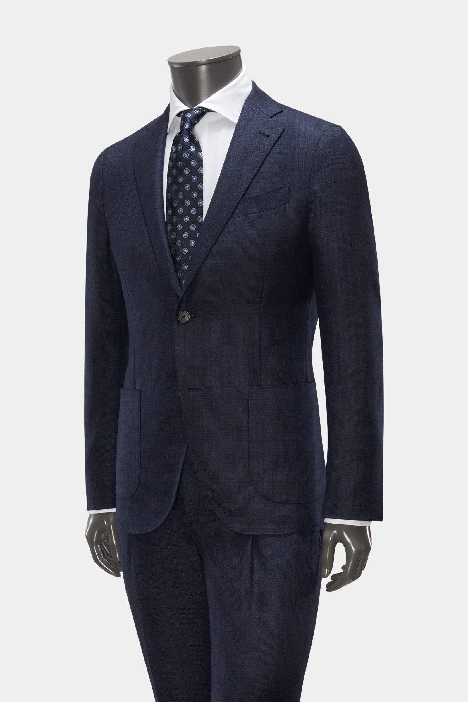Suit navy checked
