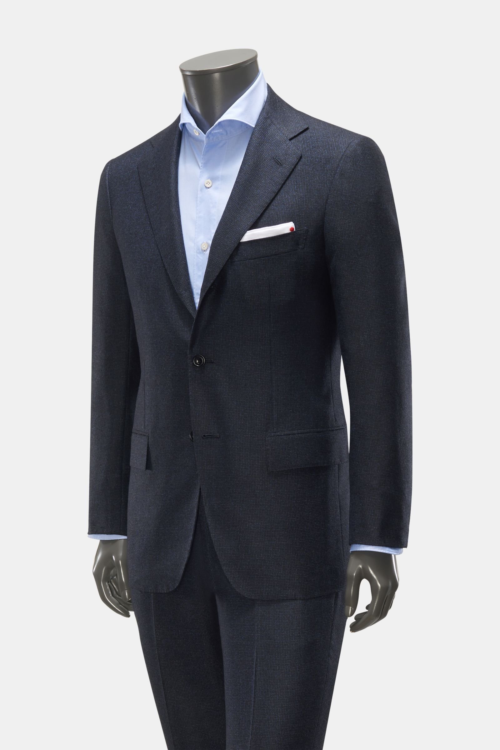 Cashmere suit navy/black checked