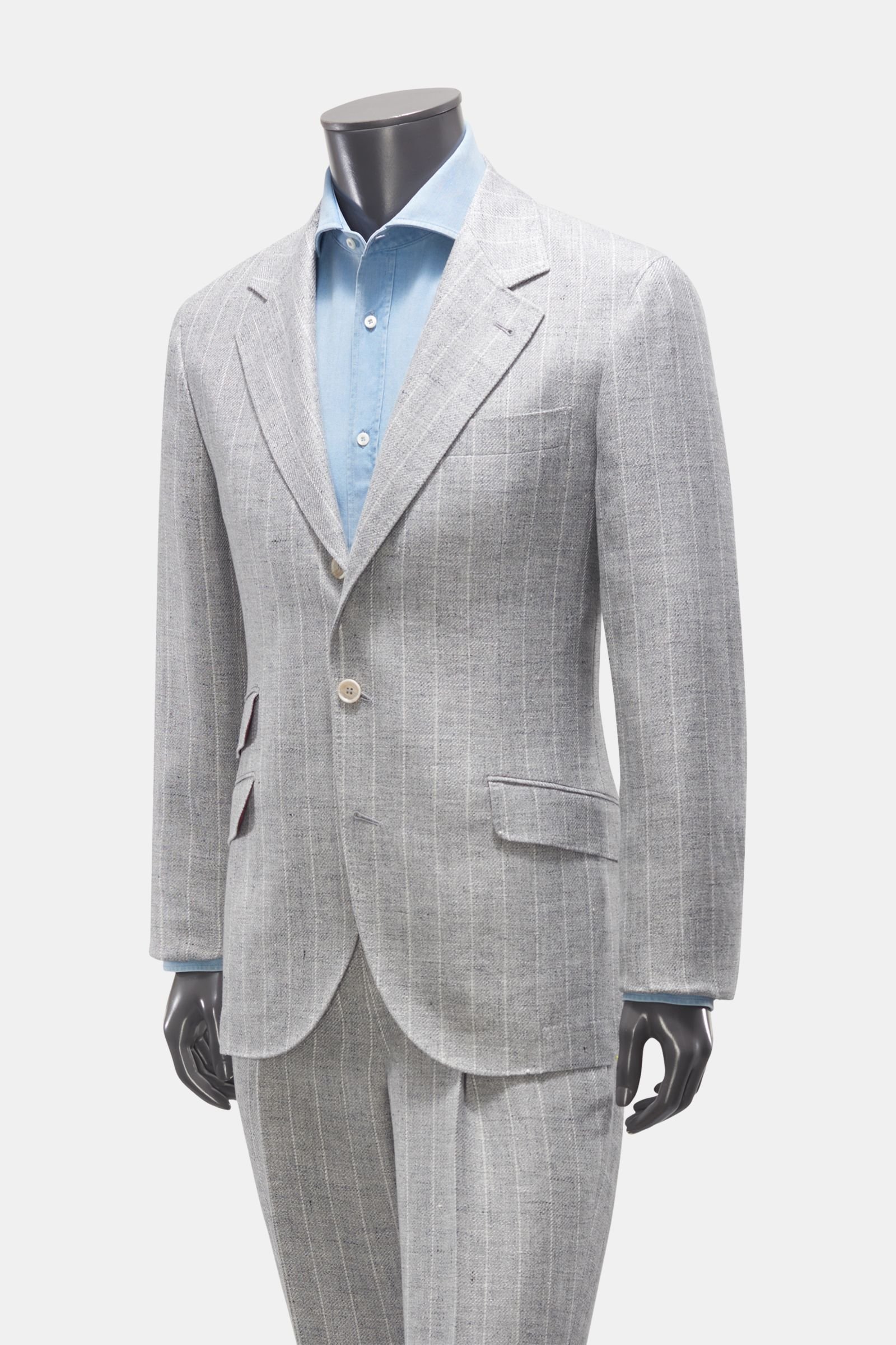 BRUNELLO CUCINELLI suit light grey striped | BRAUN Hamburg