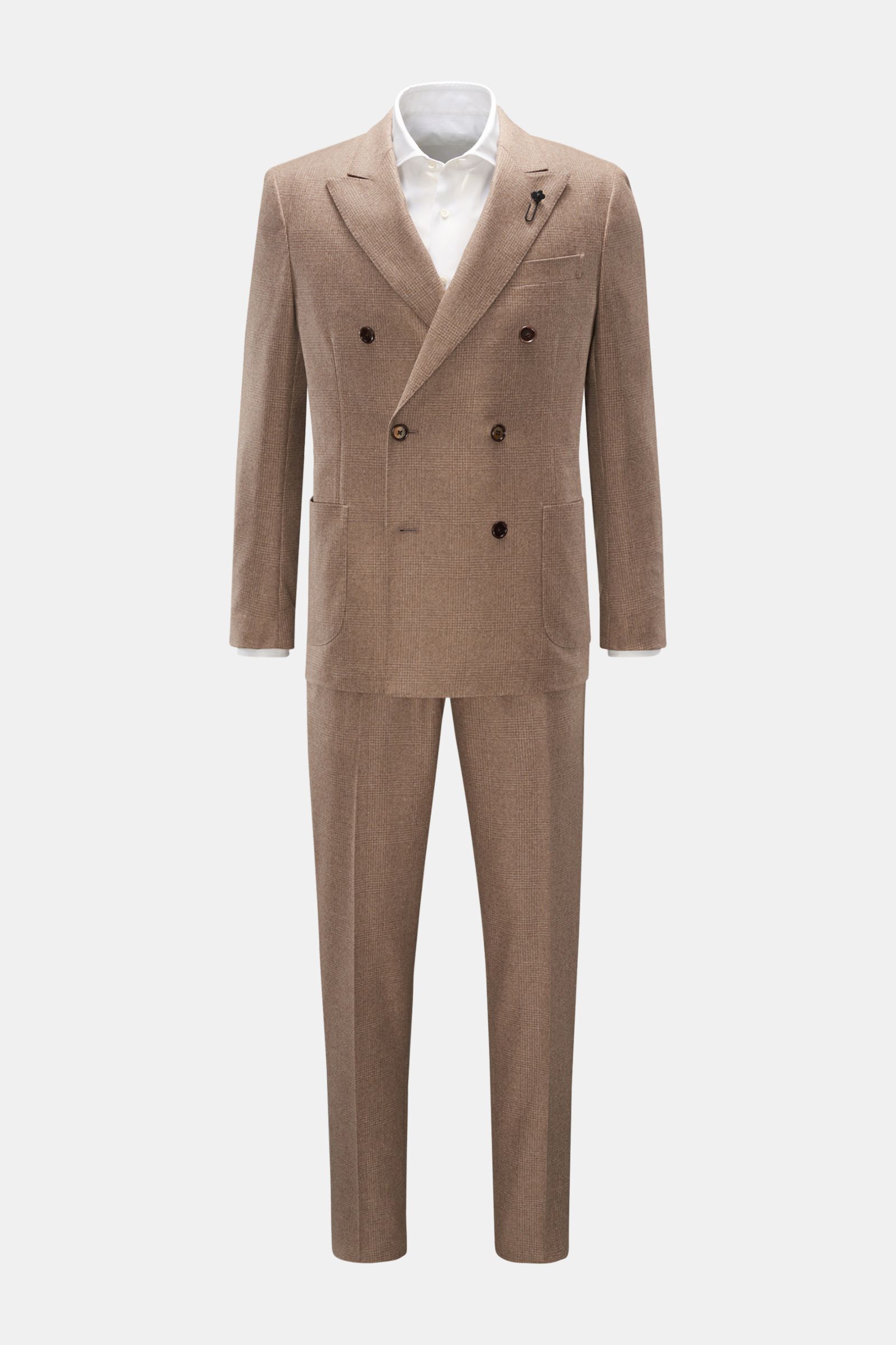 Lardini Cashmere Anzug beige kariert