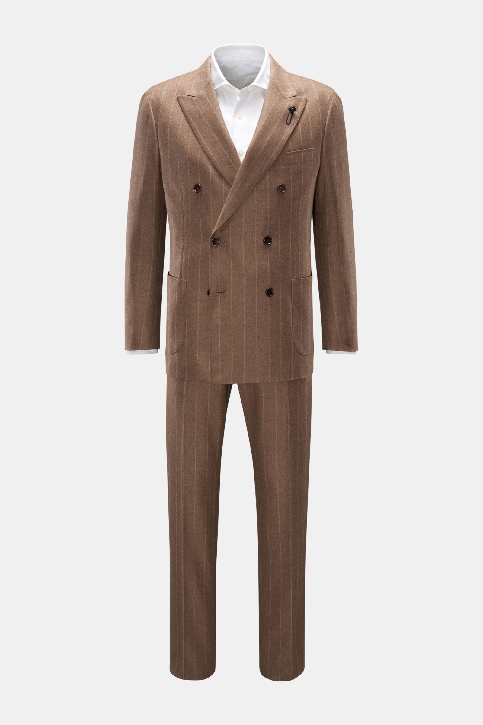 Lardini Cashmere Anzug beige gestreift