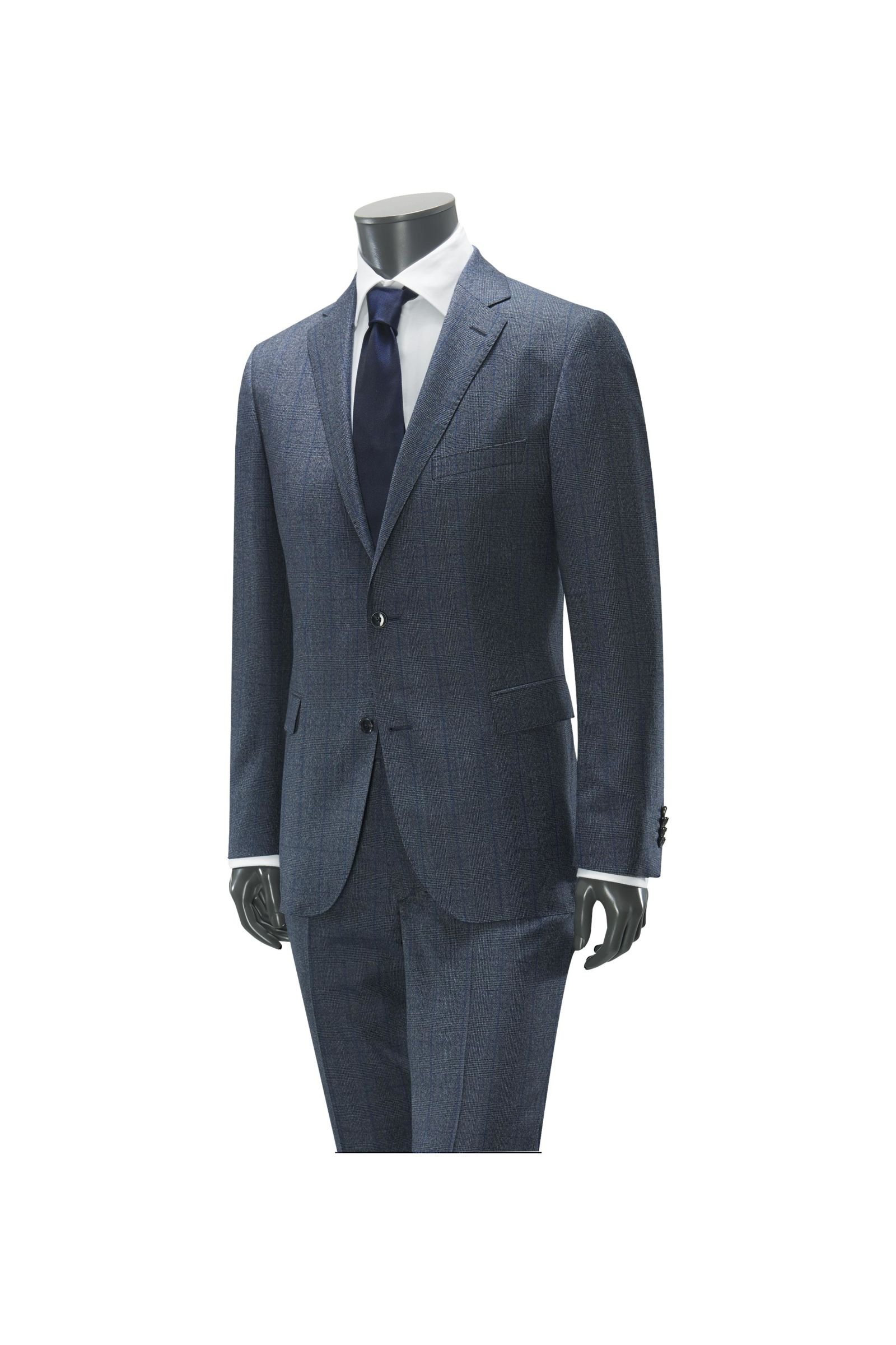 Suit 'Sean Jeff' grey-blue, checked