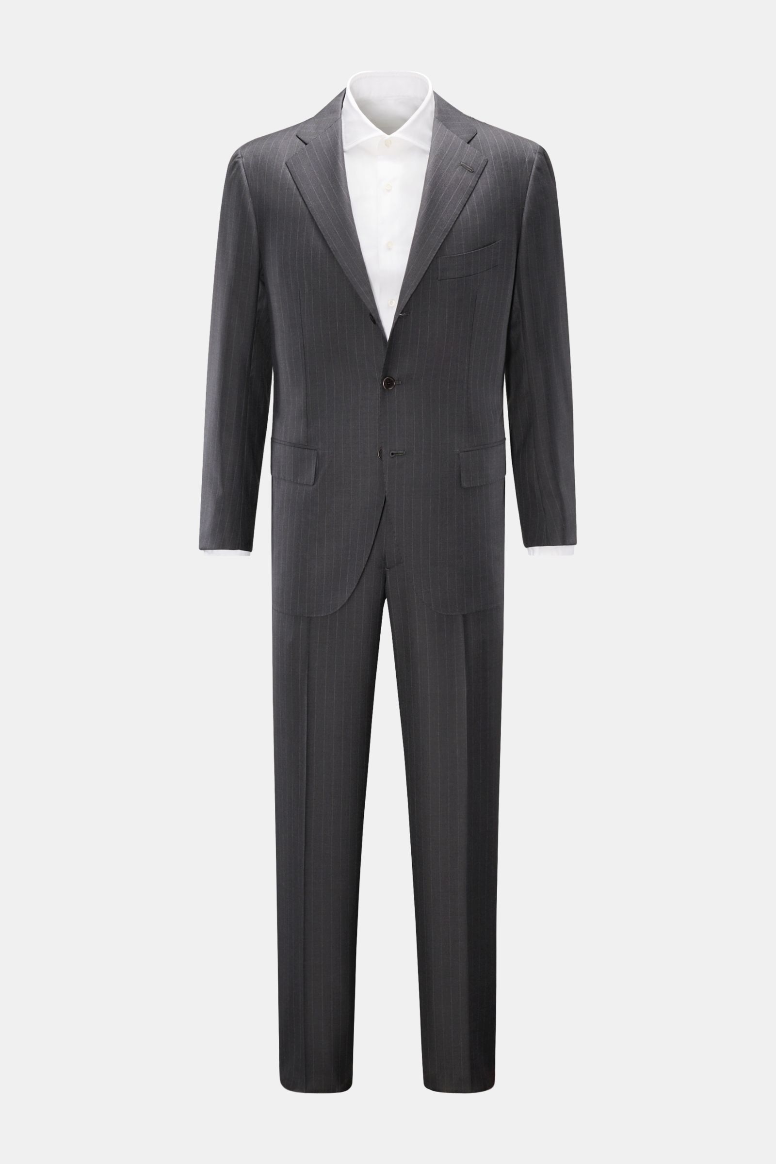 Cesare Attolini Anzug anthrazit gestreift
